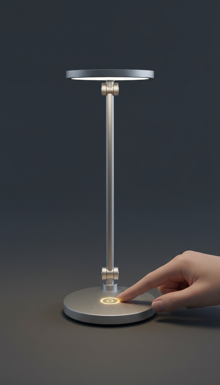Matte Steel Compact Adjustable Lamp