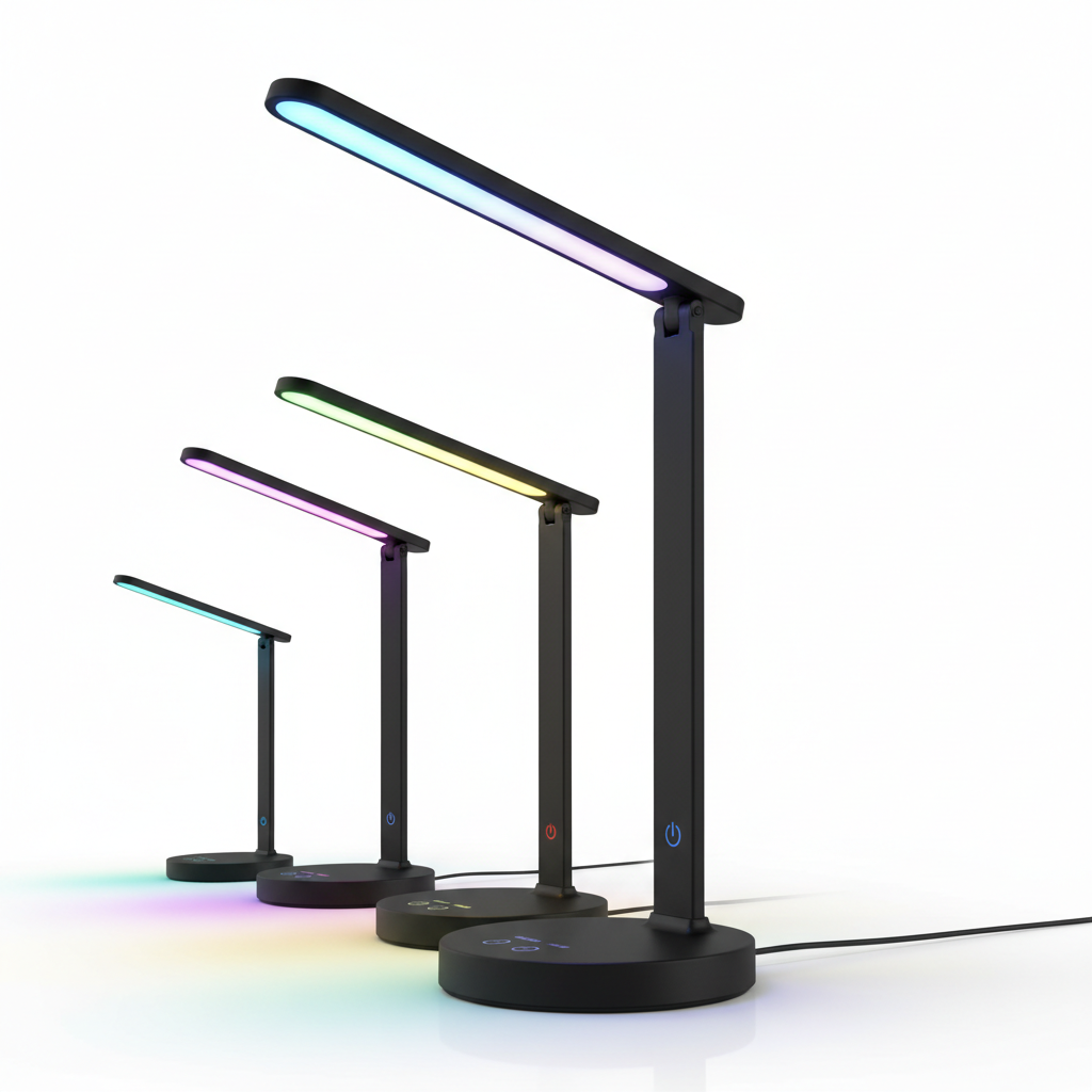 Smart RGB Color-Changing Desk Lamp in black
