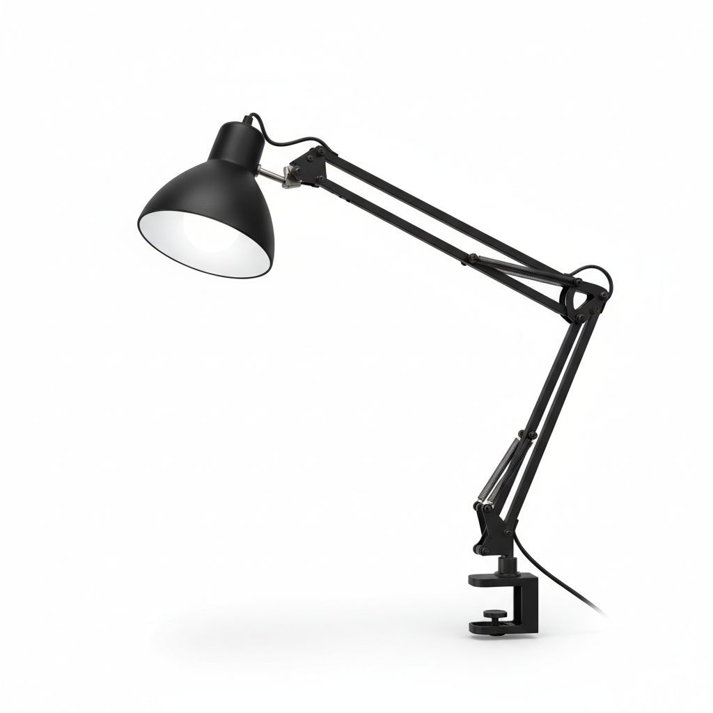 Architect Articulated Clamp Desk Lamp in matte black